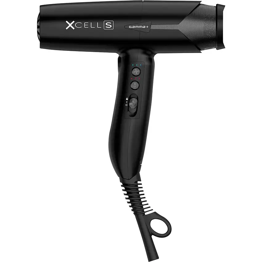 GAMMA+ Asciugacapelli Xcell S Black - Ultraleggero con motore digitale e tecnologia agli ioni