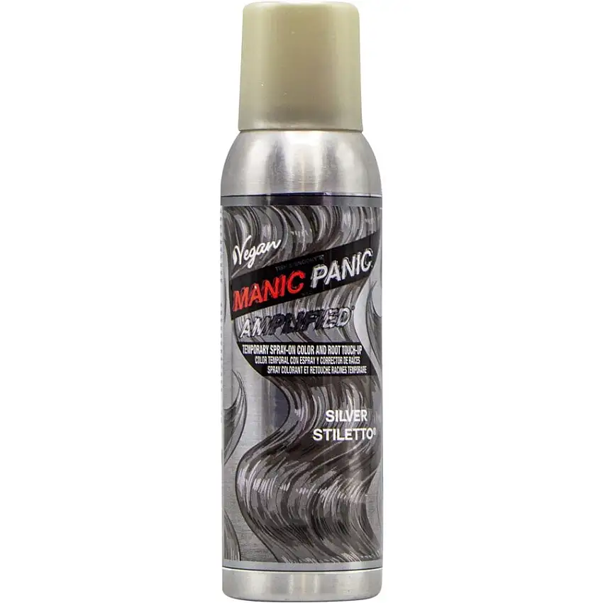 Manic Panic Amplified Spray Silver Stiletto - Tintura temporanea per capelli in spray, vegan