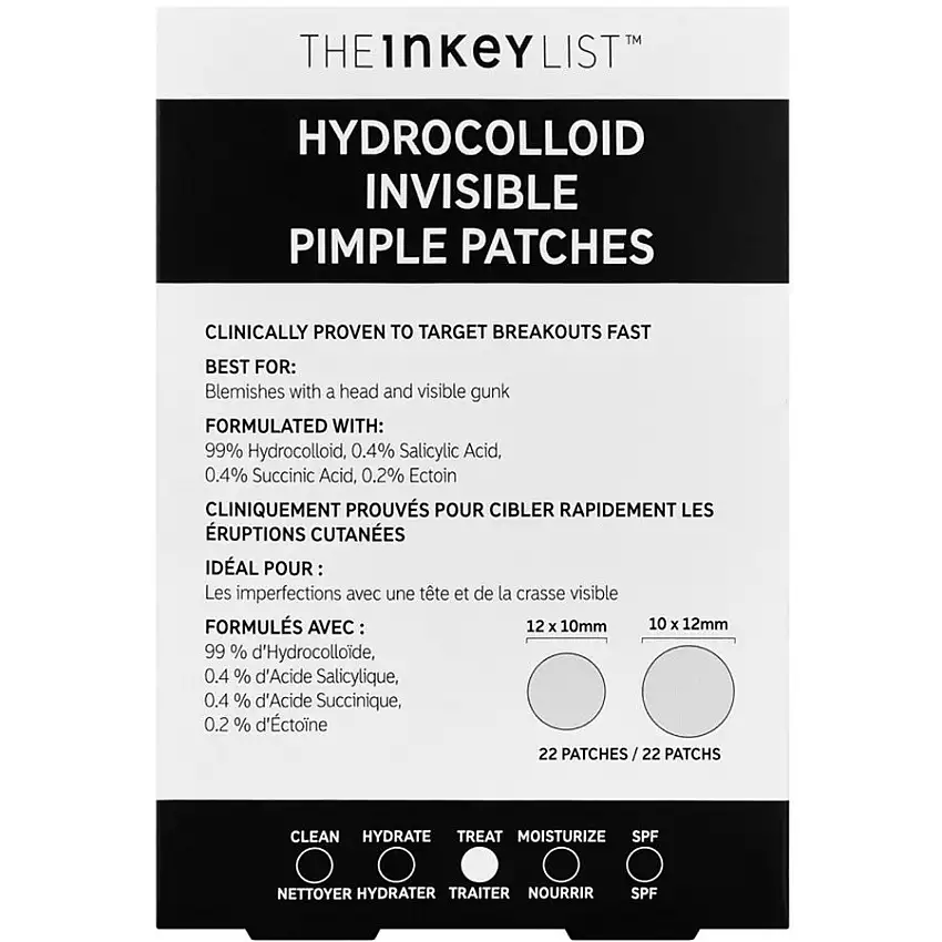 The INKEY List Cura e pulizia dei pori Cerotti invisibili per brufoli idrocolloidali