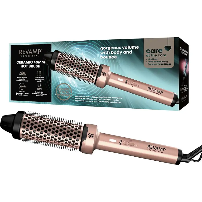 Revamp Professional Stylers Ceramic Hot Brush - 40 mm - Gold Edition