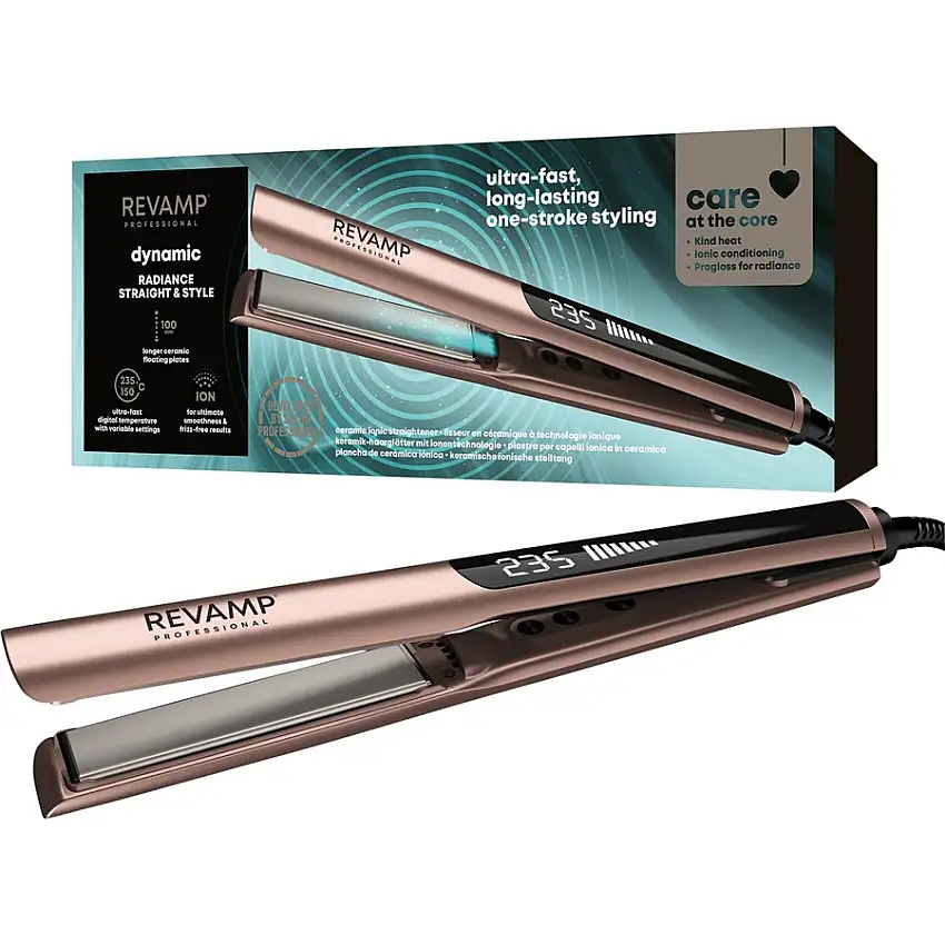 Revamp Professional Raddrizzatore Dynamic Radiance Straight & Style Piastra per capelli in ceramica con tecnologia a ioni