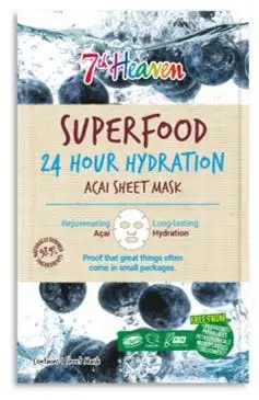 7th Heaven Superfood Maschera Viso Tessuto Bambu Con Acai