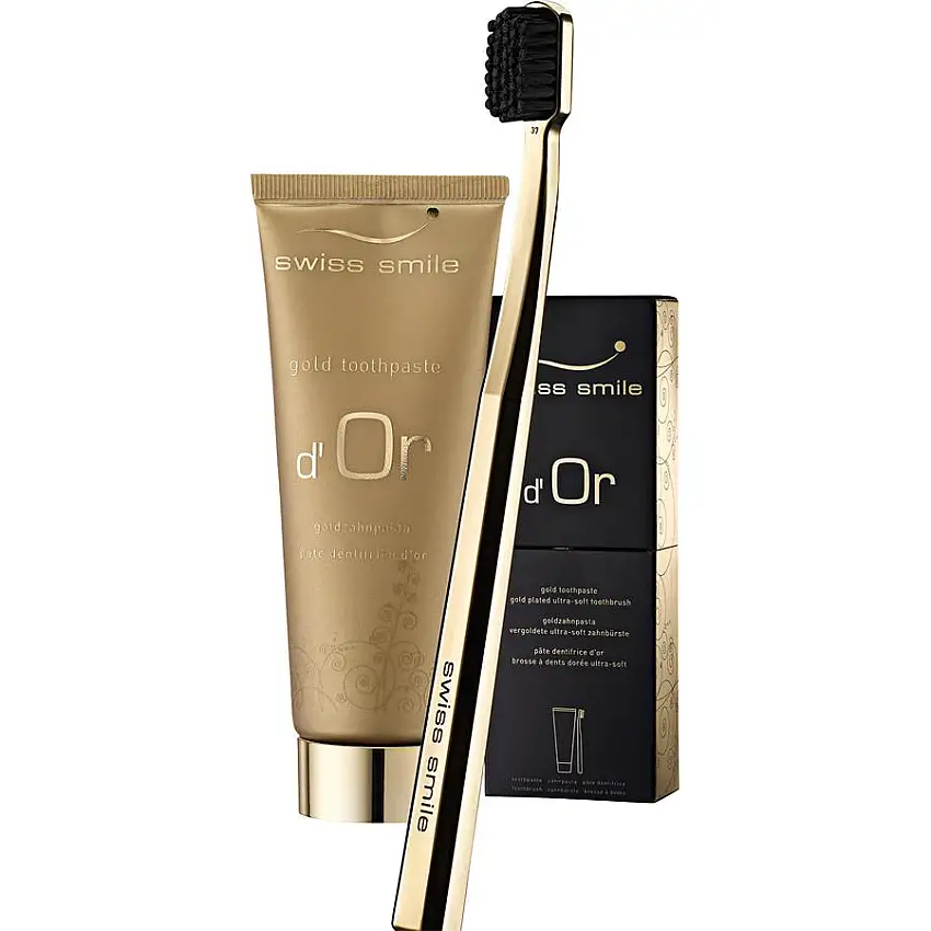 Swiss Smile Igiene dentale Set d'oro Dentifricio d'oro