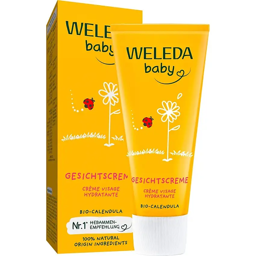 WELEDA Neonati e bambini Crema viso alla calendula Cura e protegge la pelle sensibile del bambino, idratandolo