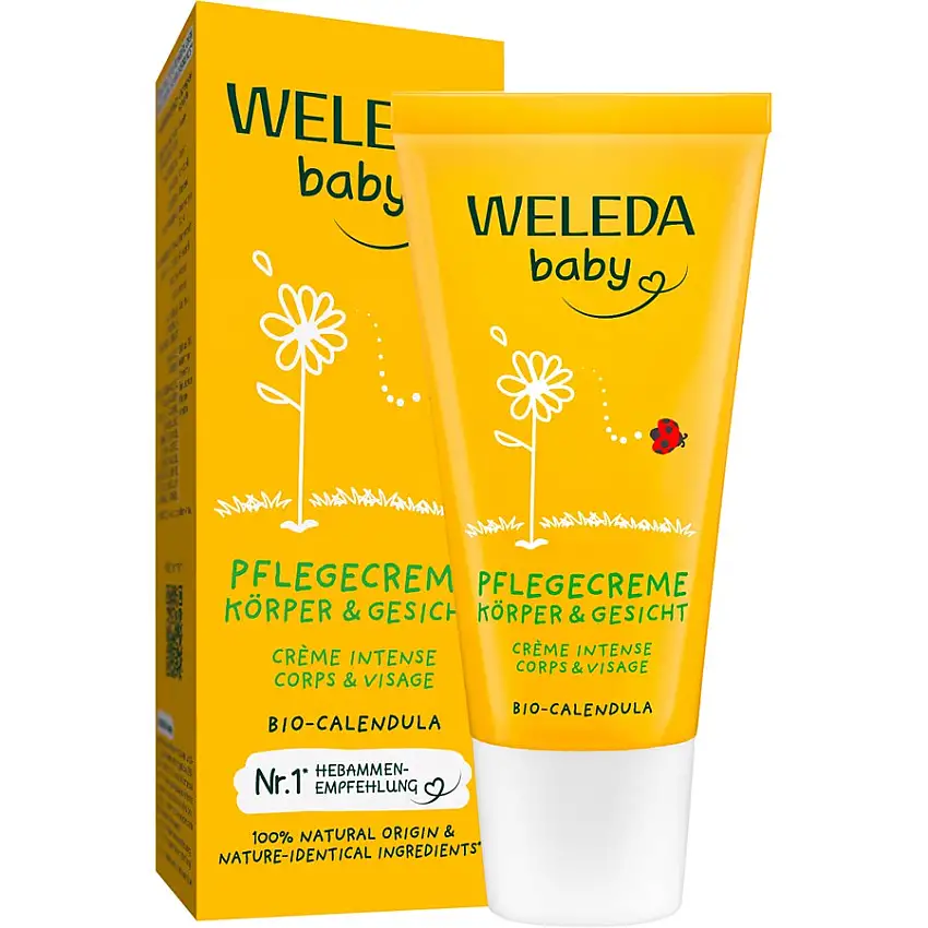 WELEDA Neonati e bambini Crema per la cura del corpo e del viso alla calendula Trattamento per il corpo, fornisce protezione e cura intensive