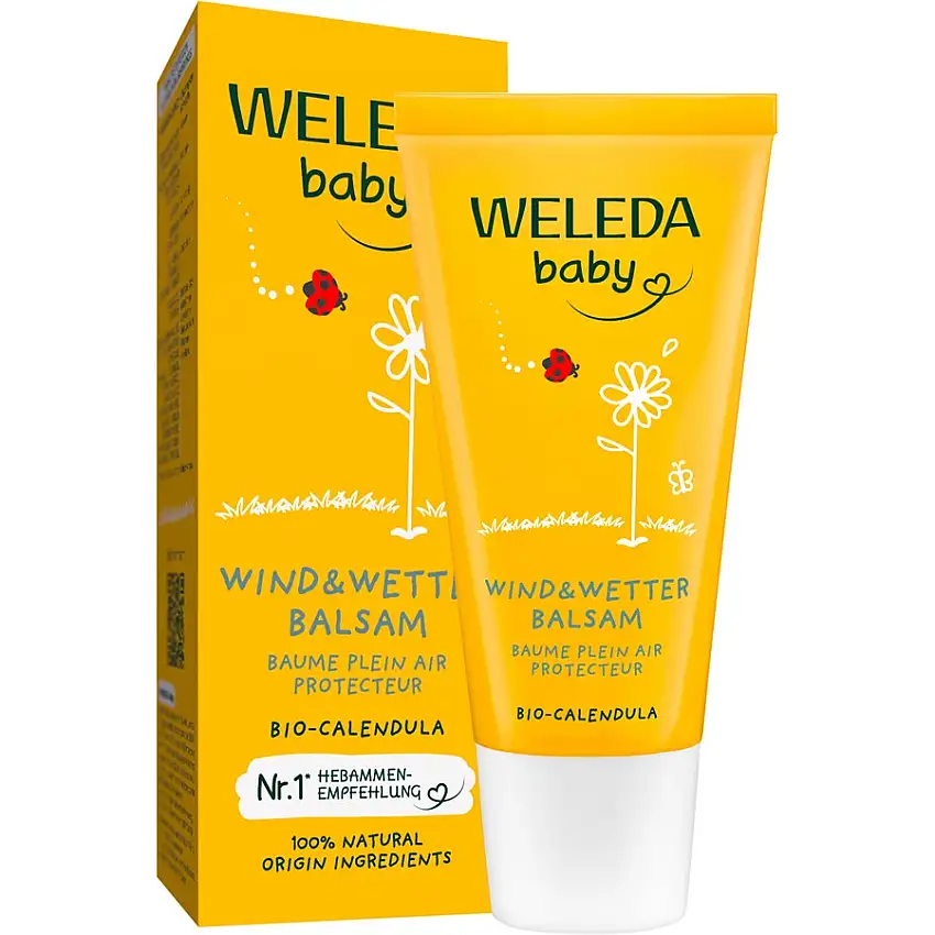 WELEDA Neonati e bambini Calendula Balsamo contro il vento e le intemperie Protezione intensiva per la pelle delicata del viso e delle mani piccole