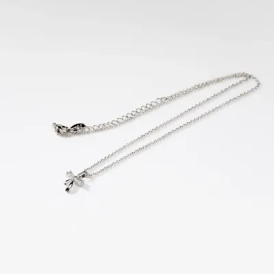 Collana 'Fiocchetto' in metallo rodiato