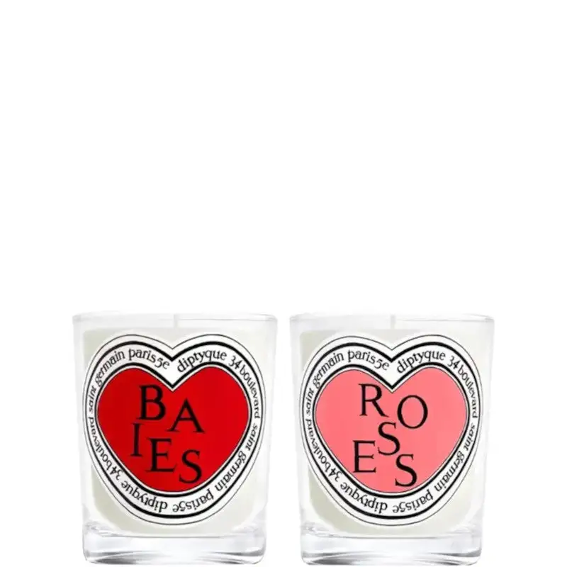 Set Candele Baises & Roses
