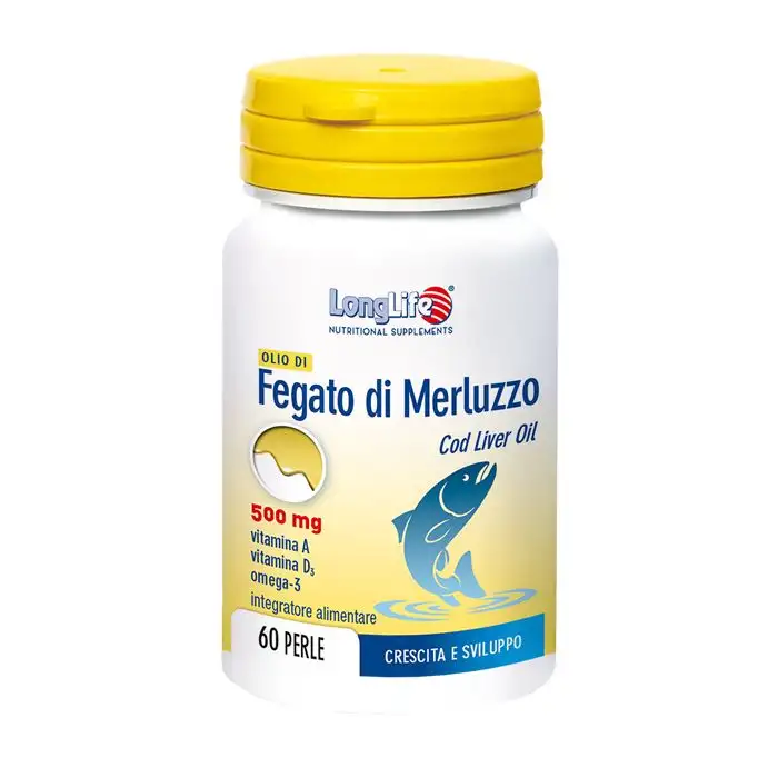 LongLife Olio di Fegato di Merluzzo Integratore Difese Immunitarie 500 mg 60 Perle