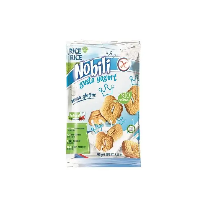 Rice&Rice Nobili Di Riso Con Yogurt Biologico Biscotti Senza Glutine 250 g