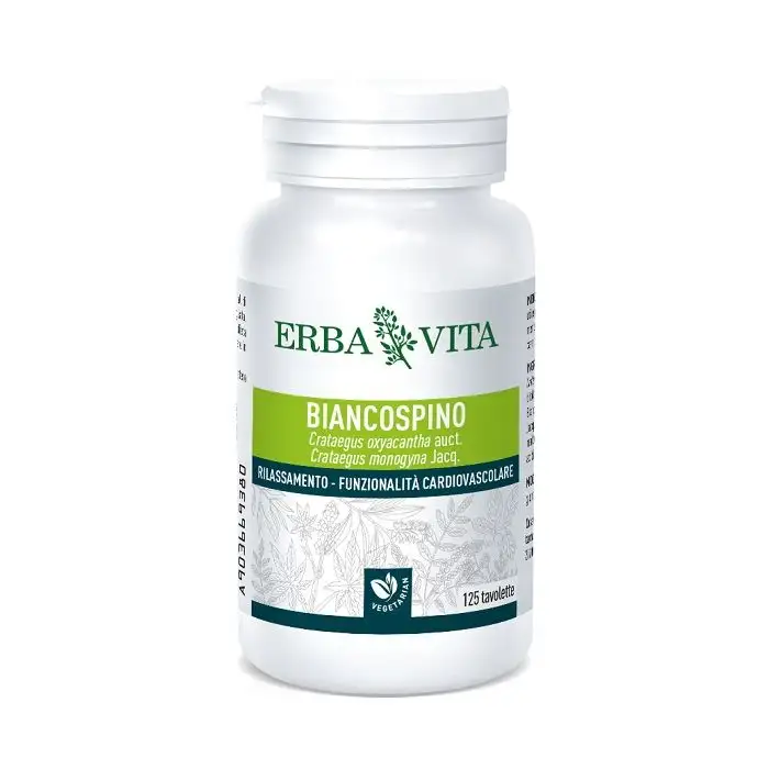 Erba Vita Biancospino Integratore Rilassamento Funzionalità Cardiovascolare 125 Tavolette