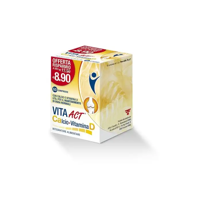 Vita Act Calcio + Vitamina D Integratore Alimentare 60 Compresse