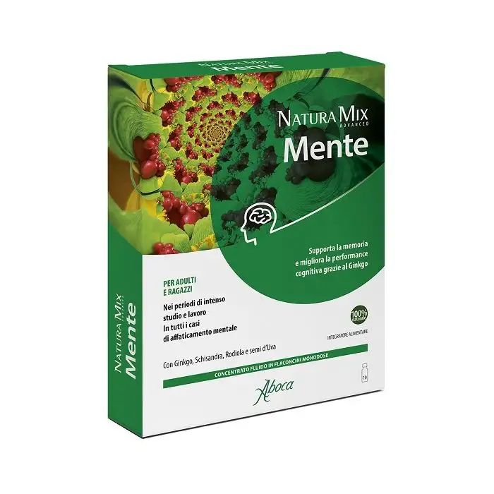 Aboca Natura Mix Advanced Mente Concentrato Fluido Integratore Funzioni Cognitive 10 Flaconcini