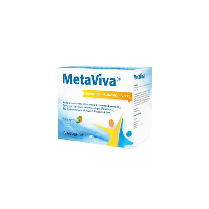 Metaviva Magnesio Potassio Vitamina C Integratore Energetico 20 Bustine