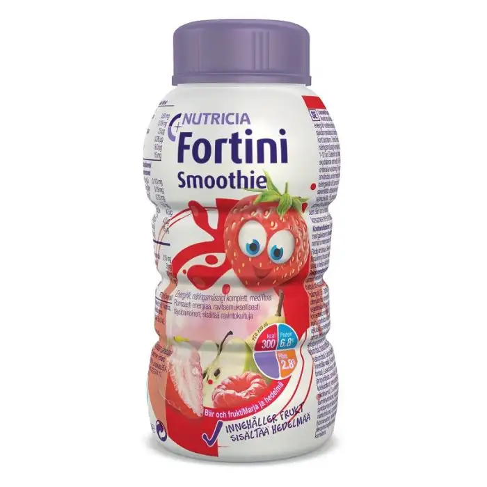 Nutricia Fortini Smoothie Multi Fibre Integratore Alimentare Gusto Frutti Rossi 200Ml
