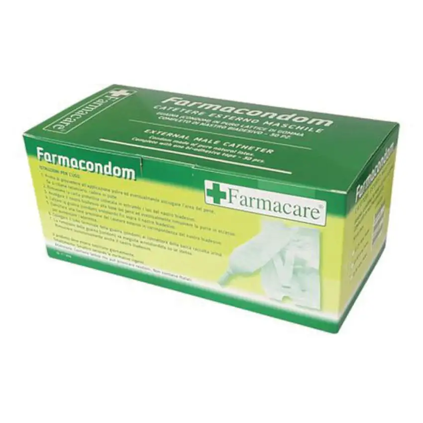 CATETERE ESTERNO MASCHILE DIAMETRO 30MM PRODOTTO IN PURO LATTICE NATURALE CON TUBICINO DI RACCORDO BUSTA CONTENENTE UN CATETERE ESTERNO E UN NASTRO BIADESIVO SCATOLA 30 PEZZI