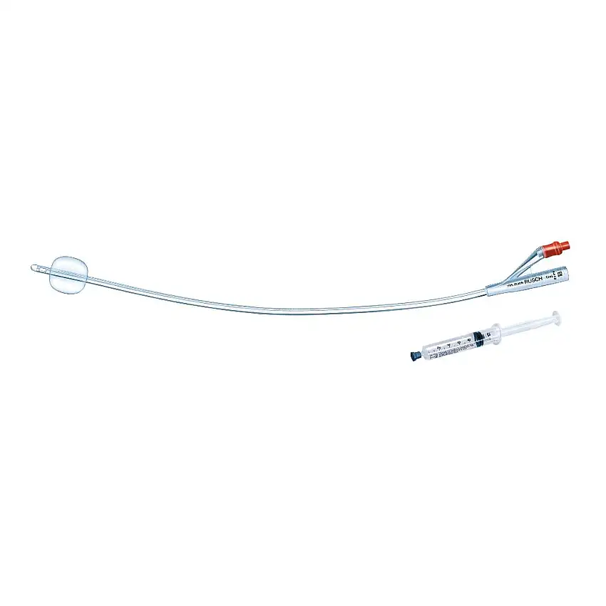 CATETERE FOLEY IN SILICONE PER ADULTI BRILLANT PLUS 2 VIE SENZA SCANALATURE CH14 LUNGHEZZA 41 CM PALLONCINO 10 ML PUNTA CILINDRICA 2 FORI 1 PEZZO