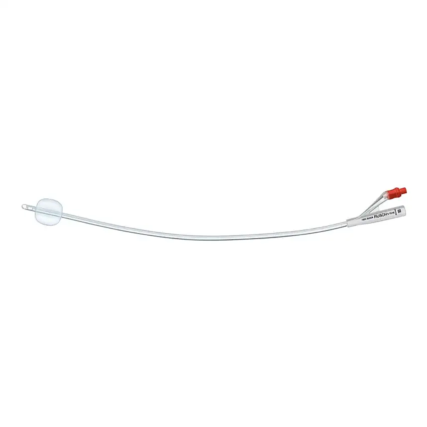 CATETERE FOLEY IN SILICONE PER ADULTI BRILLANT PLUS 2 VIE SENZA SCANALATURE CH18 LUNGHEZZA 41 CM PALLONCINO 10 ML PUNTA CILINDRICA 2 FORI 1 PEZZO