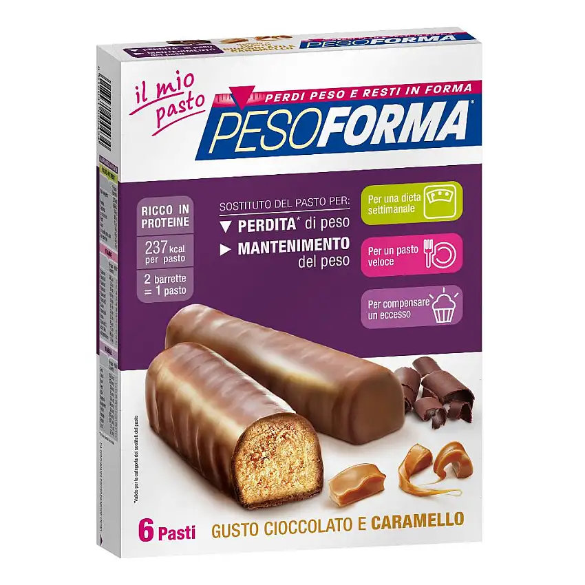 PESOFORMA BARRETTA CIOCCOLATO CARAMELLO 12 X 31 G