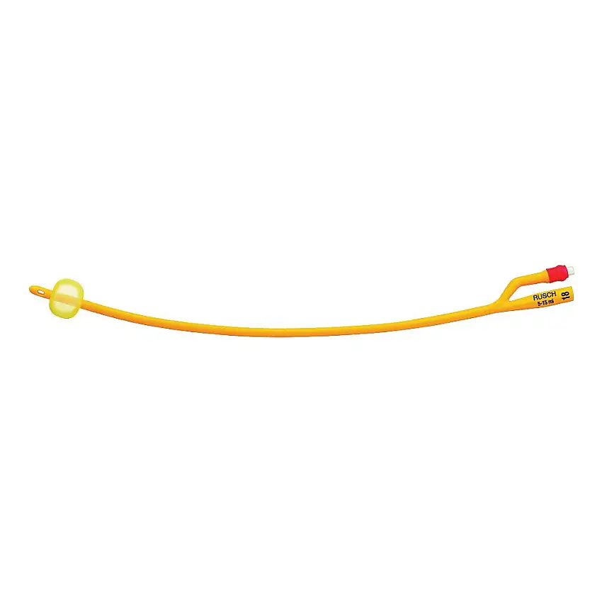 CATETERE FOLEY A MEDIA PERMANENZA RUSCH GOLD PLUS A 2 VIE IN SILKOLATEX LATTICE-SILICONE PER ADULTO CH18 LUNGHEZZA 40 CM PUNTA CILINDRICA A 2 FORI PALLONCINO 5-15 ML 1 PEZZO