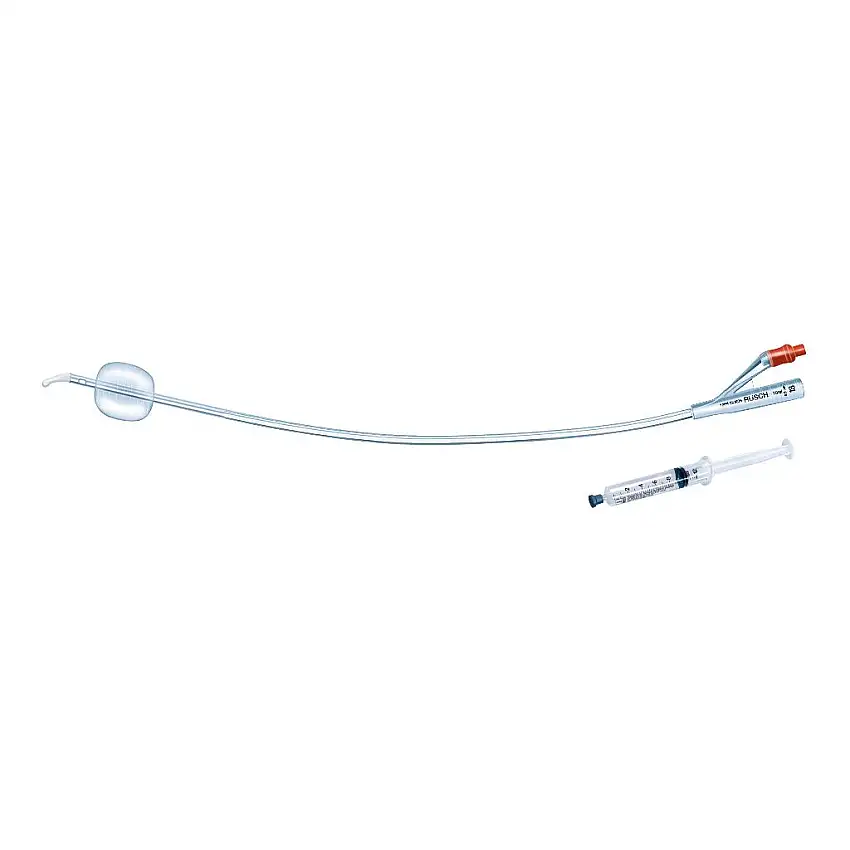 CATETERE FOLEY IN SILICONE PER ADULTI BRILLANT PLUS 2 VIE SENZA SCANALATURE CH22 LUNGHEZZA 41 CM PALLONCINO 10 ML PUNTA TIEMANN 2 FORI 1 PEZZO
