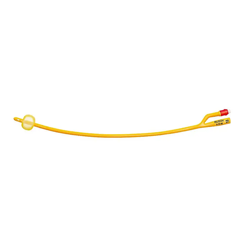 CATETERE FOLEY A MEDIA PERMANENZA RUSCH GOLD PLUS A 2 VIE IN SILKOLATEX LATTICE-SILICONE PER ADULTO CH18 LUNGHEZZA 40 CM PUNTA CILINDRICA A 2 FORI PALLONCINO 30-50 ML 1 PEZZO