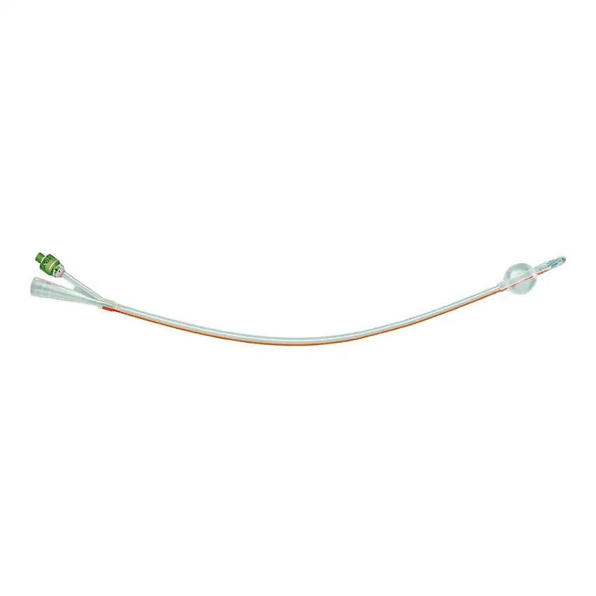 CATETERE FOLEY IN SILICONE TRASPARENTE A 2 VIE CON SCANALATURE LONGITUDINALI CON PALLONCINO 5-10ML DIAMETRO CH14 4,66MM LUNGHEZZA 40CM SAFETY COMFORT