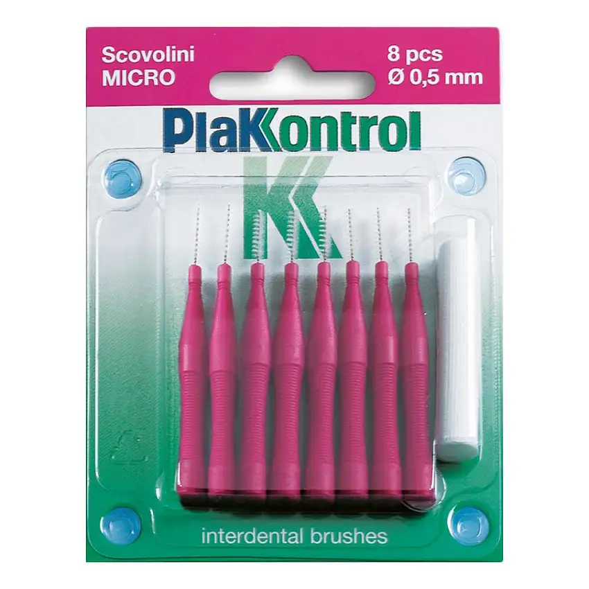 PLAKKONTROL SCOVOLINO MICRO 0,5 MM 8 PEZZI + MANICO