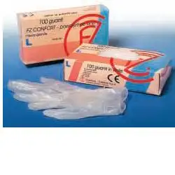 GUANTO IN VINILE CONFORT MISURA EXTRA LARGE ANTIADERENTE BIOCOMPATIBILE UTILIZZABILE ANCHE A CONTATTO CON SOSTANZE ALIMENTARI 100 PEZZI SENZA POLVERE