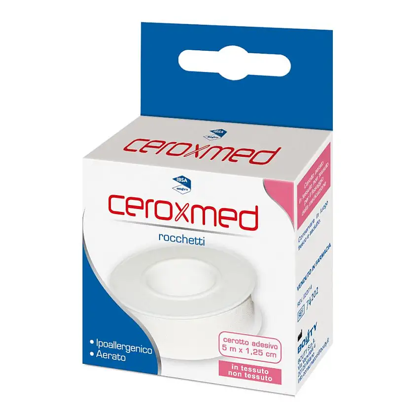 CEROTTO ADESIVO IN ROCCHETTO CEROXMED IN TESSUTO NON TESSUTO AERATO IPOALLERGENICO BIANCO 500X1,25 CM 1 PEZZO