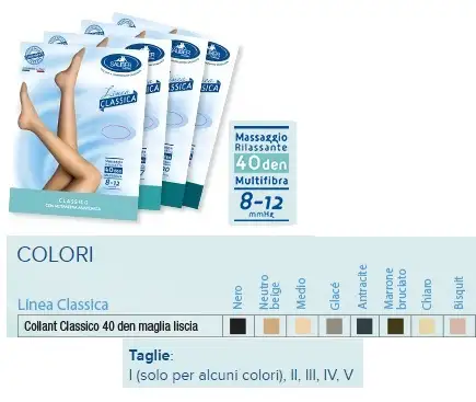 SAUBER COLLANT 40 DENARI COLORE MEDIO MAGLIA LISCIA 2 LINEA CLASSICA