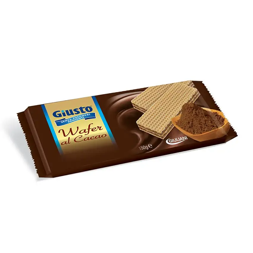 GIUSTO SENZA ZUCCHERO WAFERS CACAO 150 G