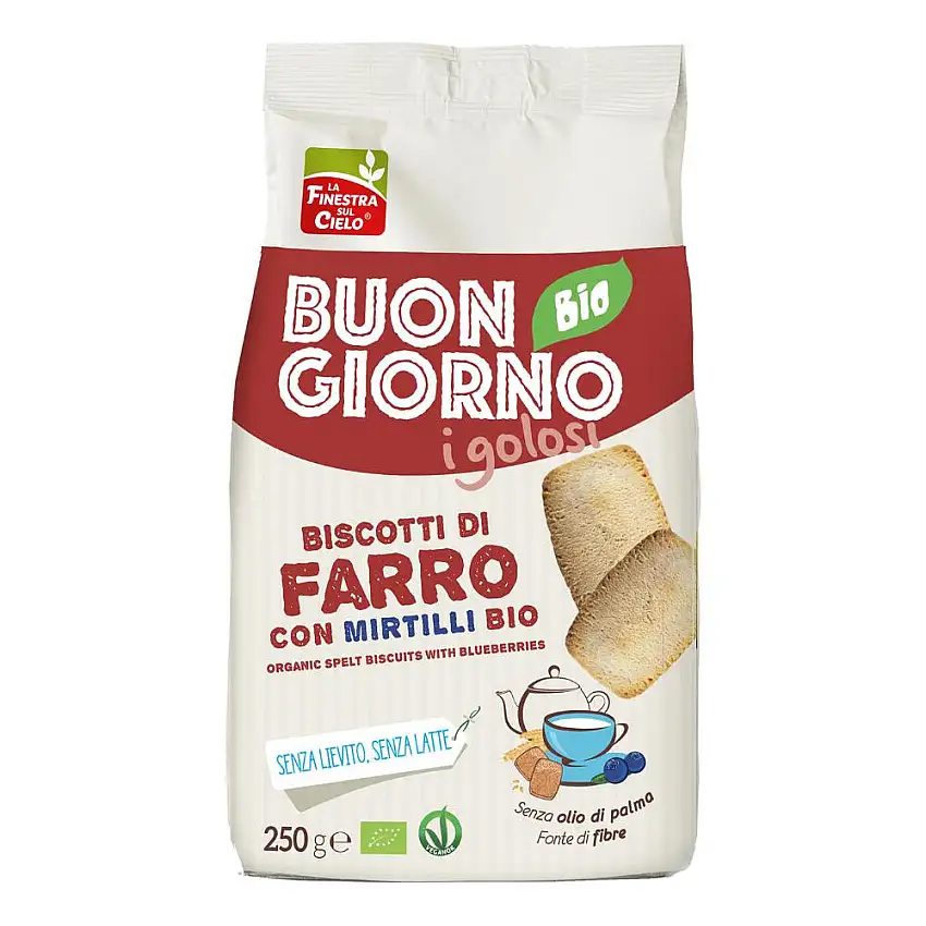 FSC I GOLOSI BISCOTTI DI FARRO E MIRTILLI BIO SENZA LIEVITO VEGAN SENZA LATTE 250 G