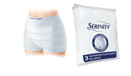 MUTANDINA A RETE PER INCONTINENZA SERENITY PANTY COMFORT S 3 PEZZI