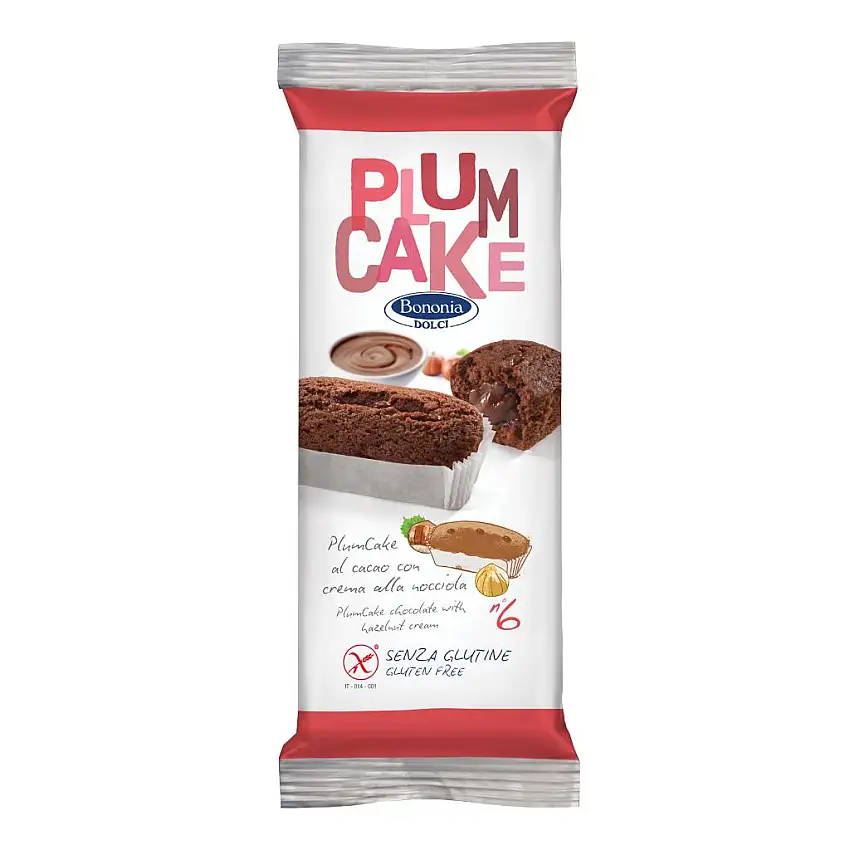 BONONIA PLUMCAKE AL CACAO CON CREMA ALLA NOCIOLA SENZA GLUTINE 6 X 45 G