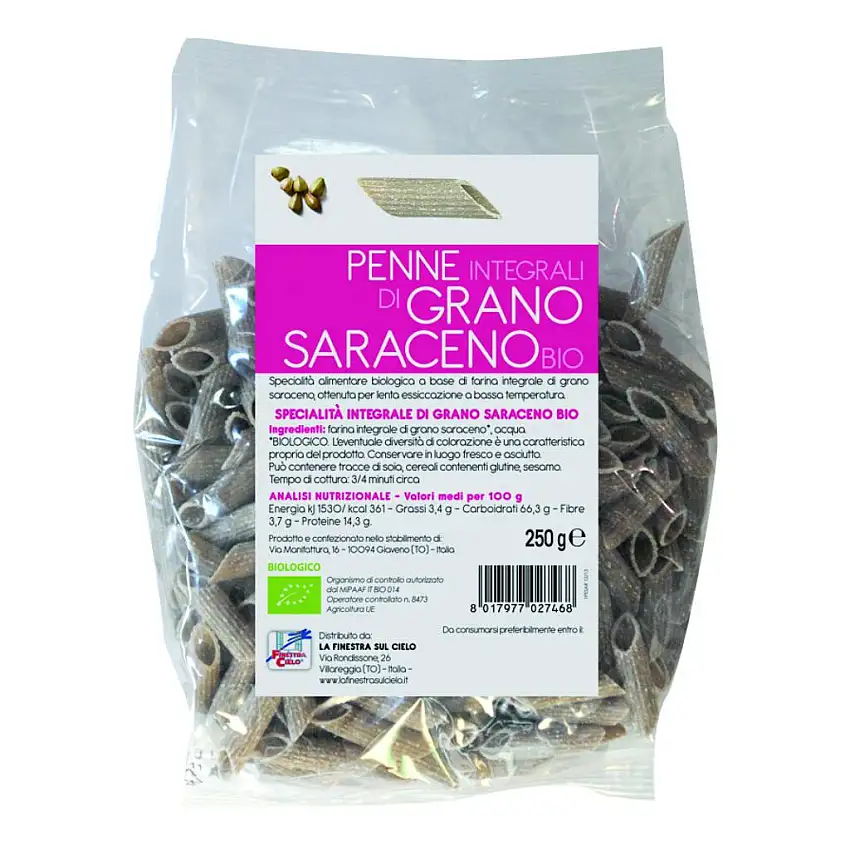 PENNE INTEGRALI DI GRANO SARACENO BIO 250 G