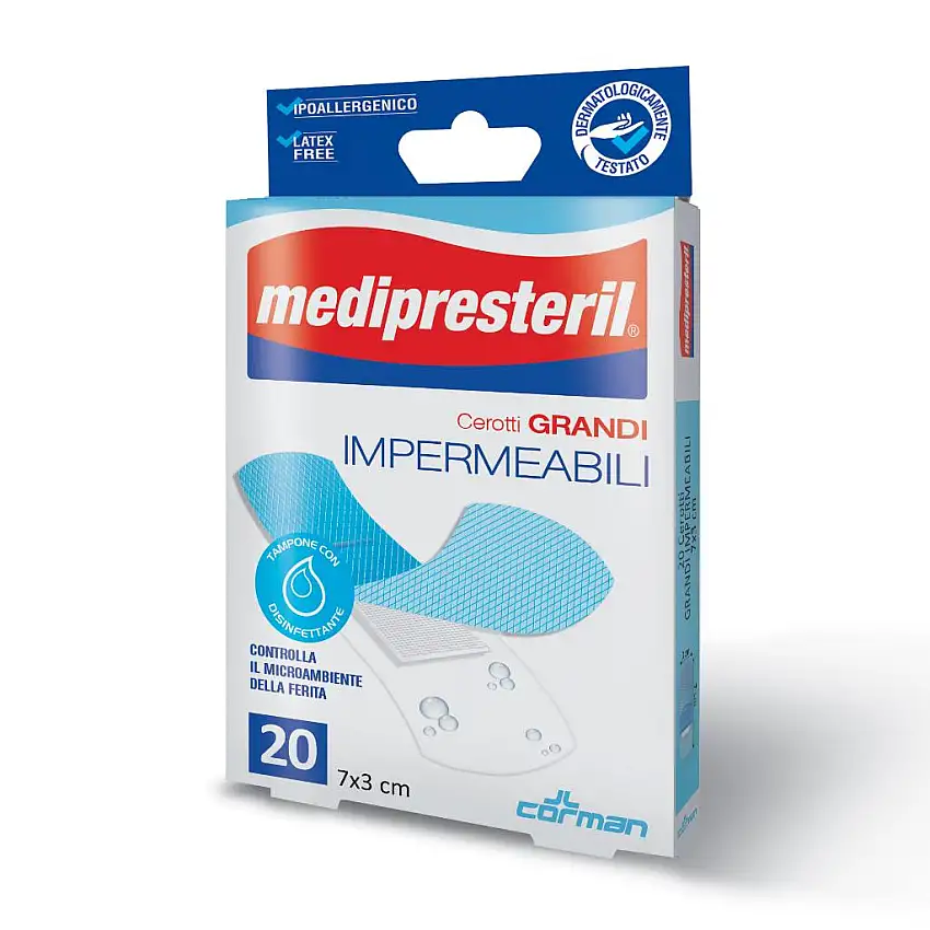 CEROTTO GRANDE MEDIPRESTERIL IMPERMEABILE 7X3CM 20 PEZZI