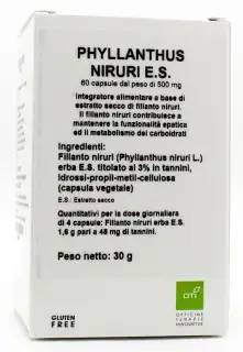 PHYLLANTHUS NIRURI ESTRATTO SECCO 60 CAPSULE