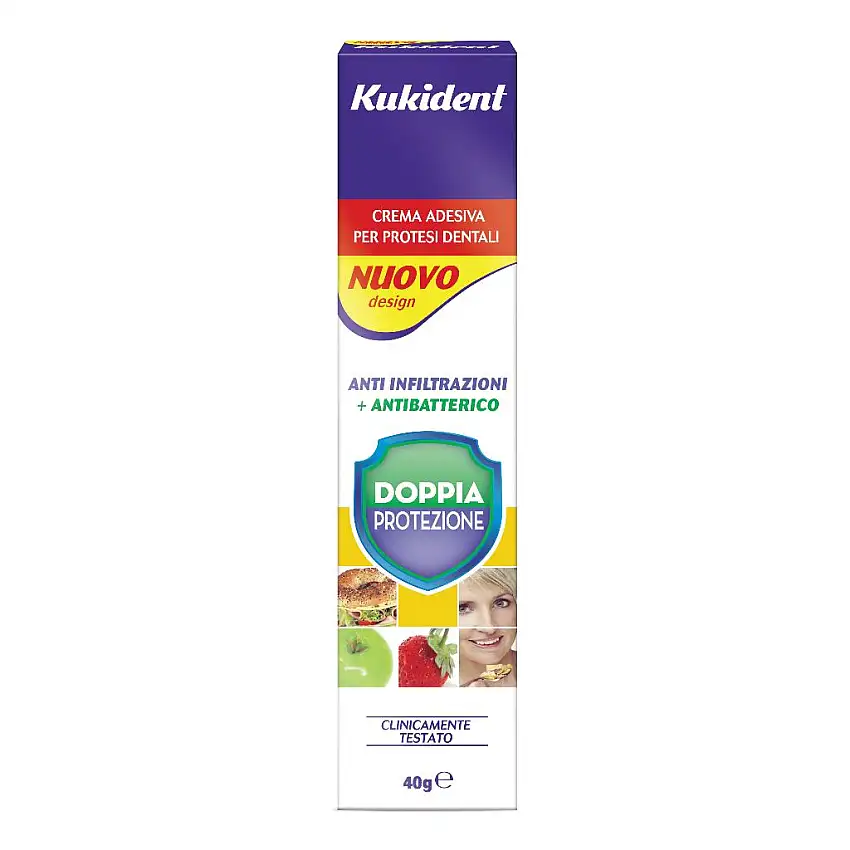 KUKIDENT DOPPIA PROTEZIONE CREMA ADESIVA PER PROTESI DENTARIE 40 G