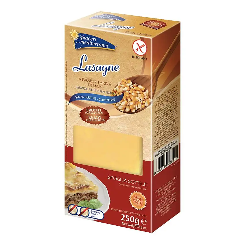 PIACERI MEDITERRANEI PASTA FARINA MAIS LASAGNE 250 G