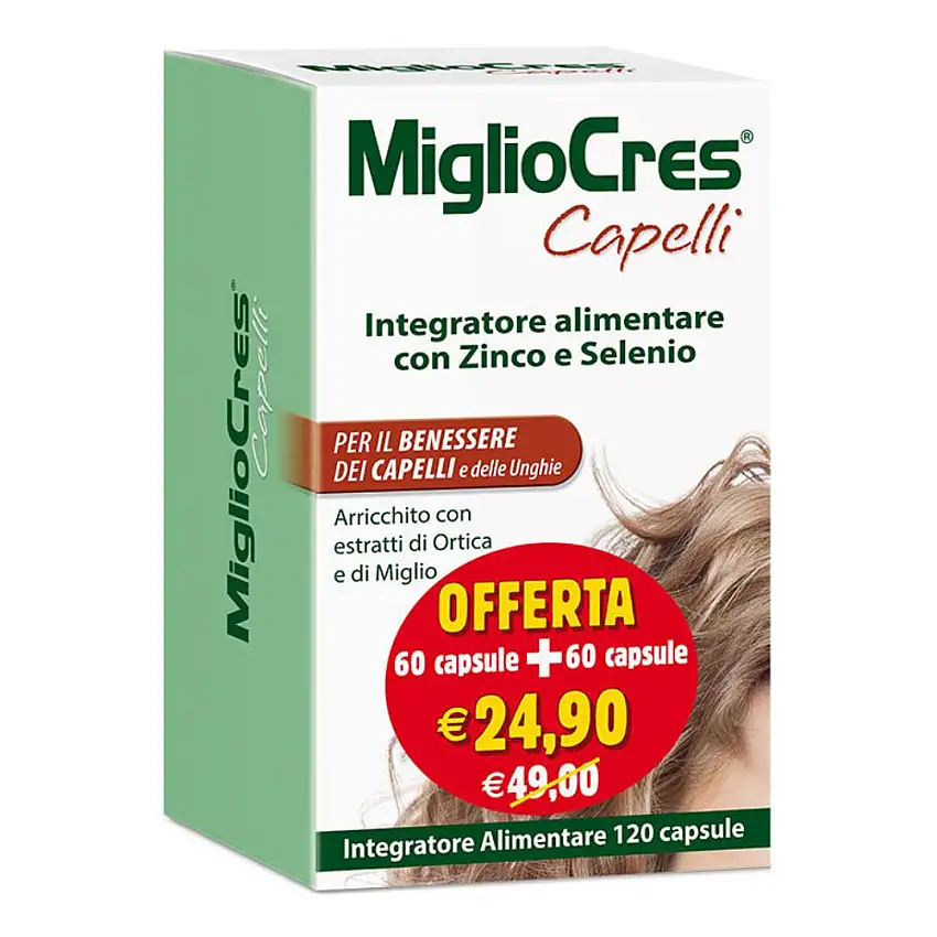 MIGLIOCRES CAPELLI 60 CAPSULE + 60 CAPSULE PROMOZIONE