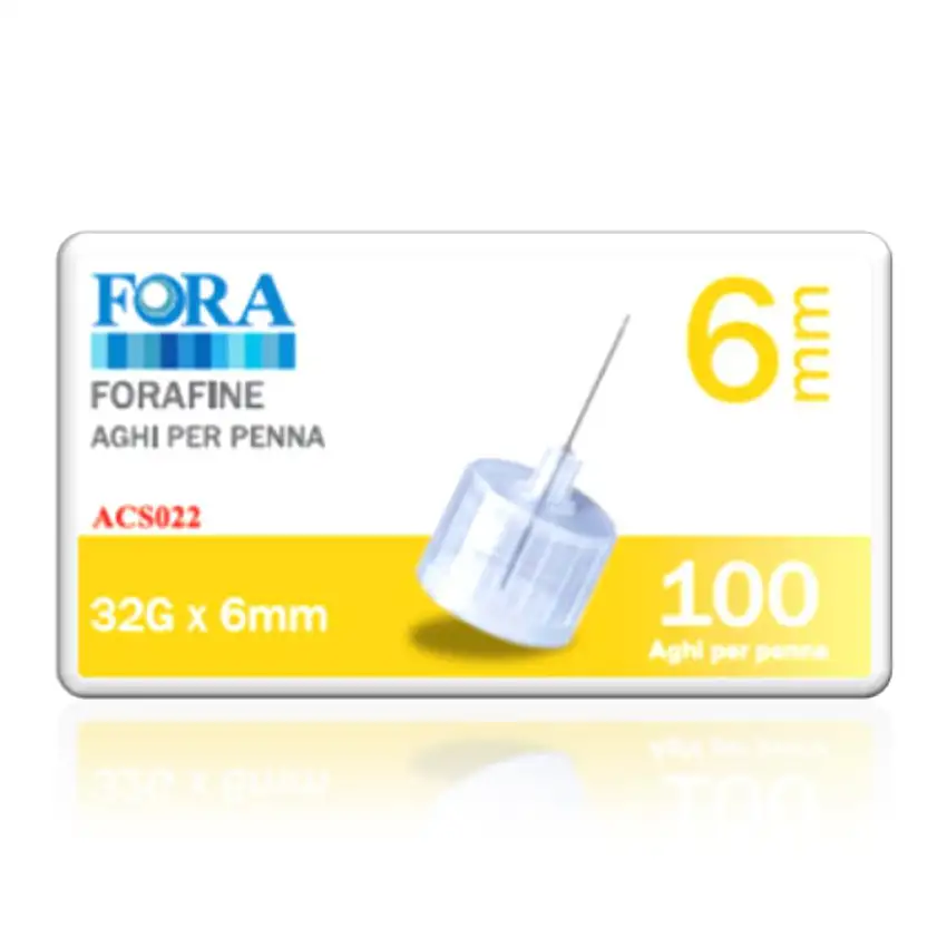 AGO PER PENNA DA INSULINA FORA FINE 32 GAUGE 6 MM 100 PEZZI