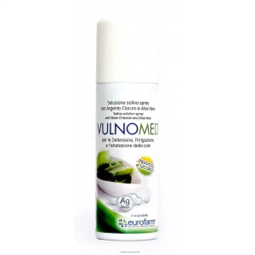 SOLUZIONE ISOTONICA A BASE DI AG CLORURO E ALOE VERA STERILE TRATTAMENTO CUTE E MUCOSE VULNOMED 125 ML 1 PEZZO