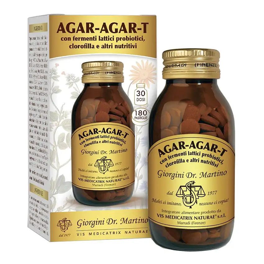 AGAR AGAR T CON FERMENTI LATTICI E CLOROFILLA 180 PASTIGLIE