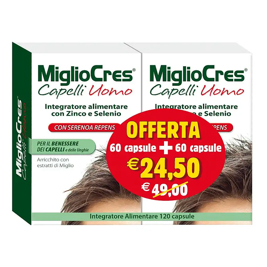 MIGLIOCRES CAPELLI UOMO 60+60 CAPSULE PROMO
