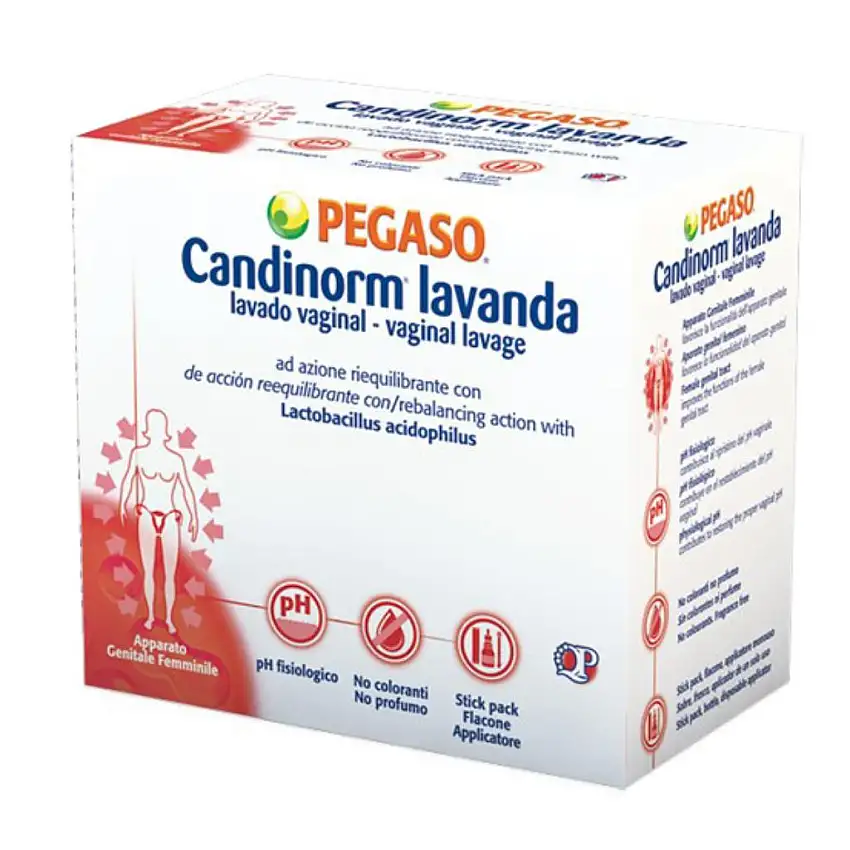 CANDINORM LAVANDA VAGINALE 4 FLACONE 10 ML + 4 STICK PACK MONODOSE 1,5 G + 4 APPLICATORI STERILI MONOUSO