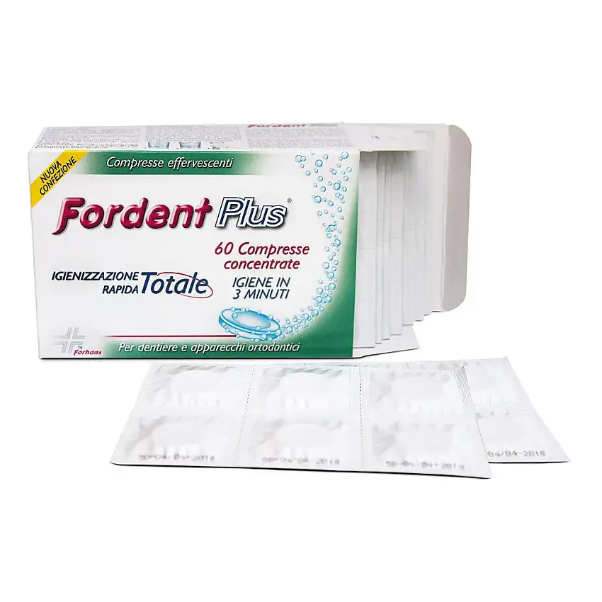 FORDENT PLUS 60 COMPRESSE CONCENTRATE PER DENTIERE E APPARECCHI ORTODONTICI