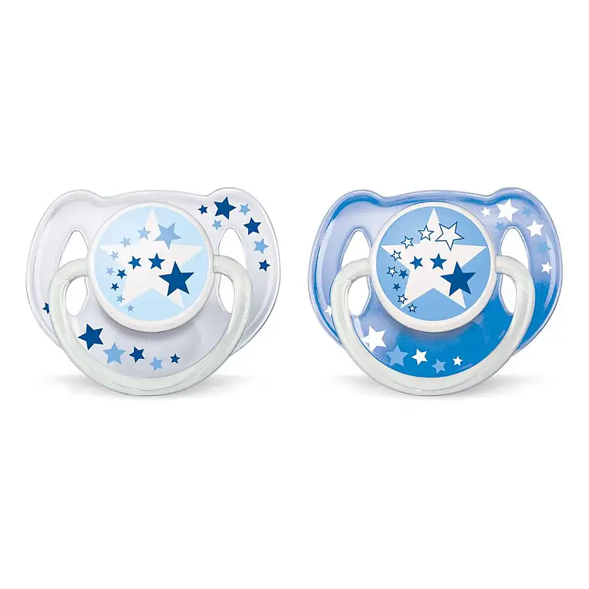 AVENT SUCCHIETTO NOTTURNO IN SILICONE 6-18 MESI MASCHIO 2 PEZZI