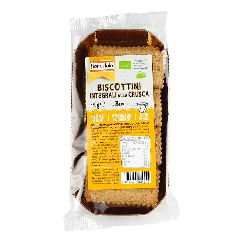 FIOR DI LOTO BISCOTTINI ALLA CRUSCA CON FRUTTOSIO 200 G