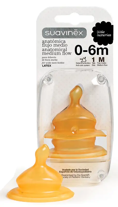 SUAVINEX TETTARELLA ANATOMICA LATTICE LARGE 1 FLUSSO MEDIO 2 PEZZI